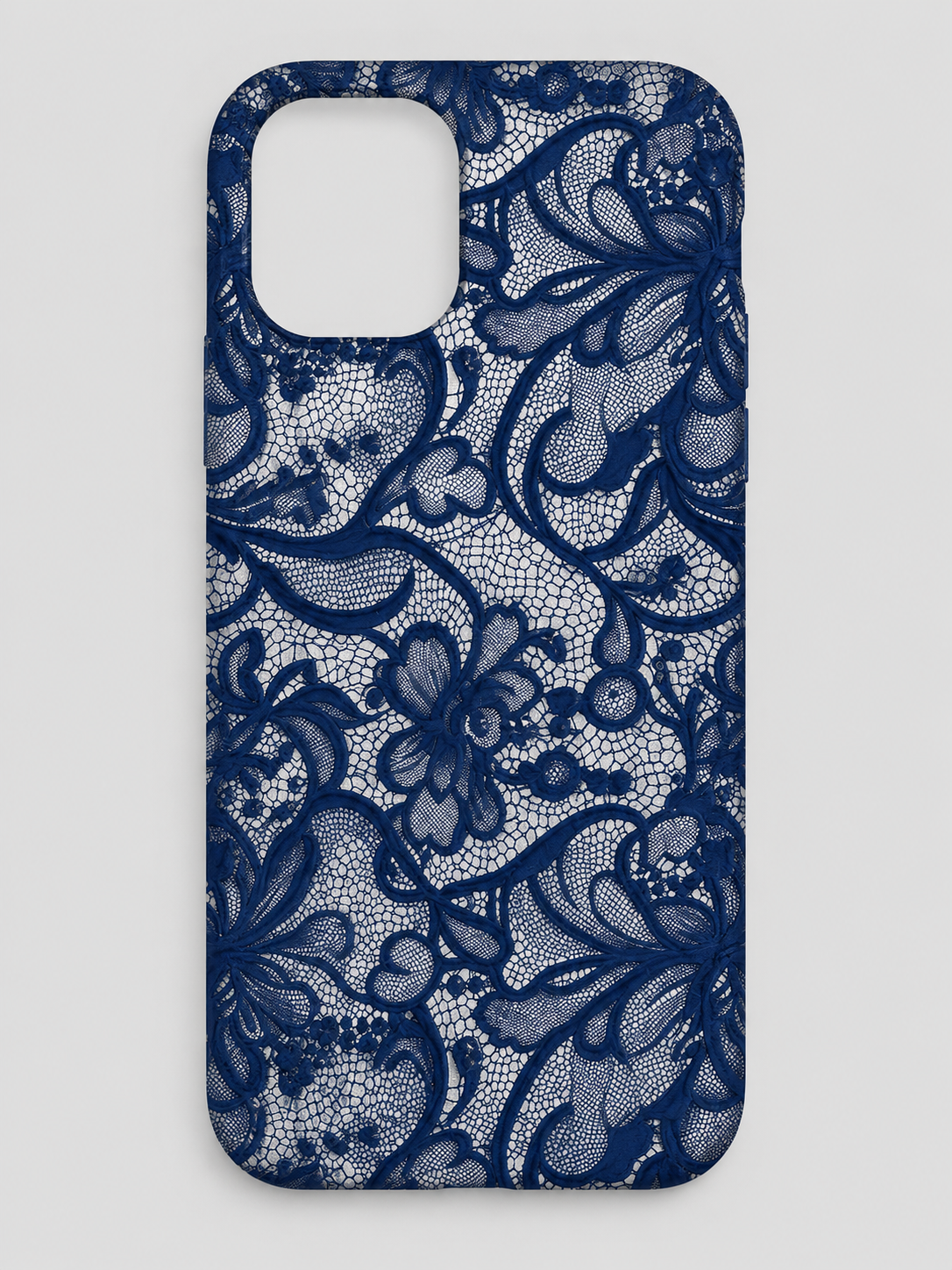 Navy Blue Lace Vintage Pattern Phone Case