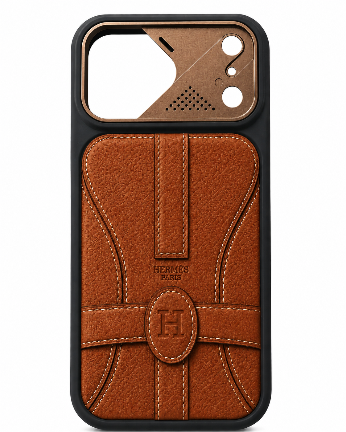 Cognac Saddle Leather Case for iPhone