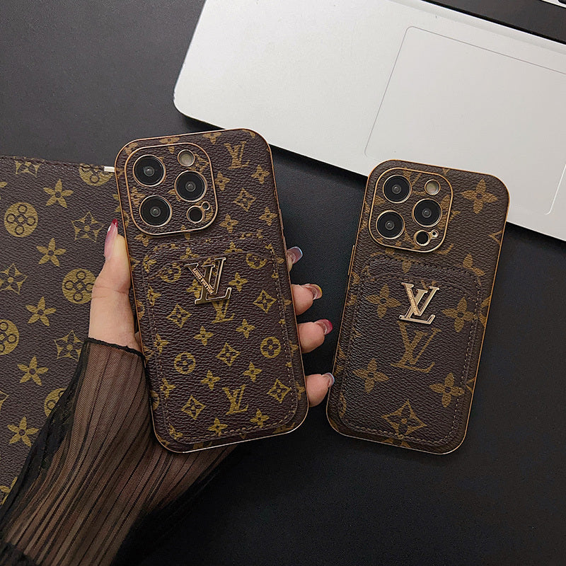 Classic Monogram iPhone Case With Card Holder -Big printing