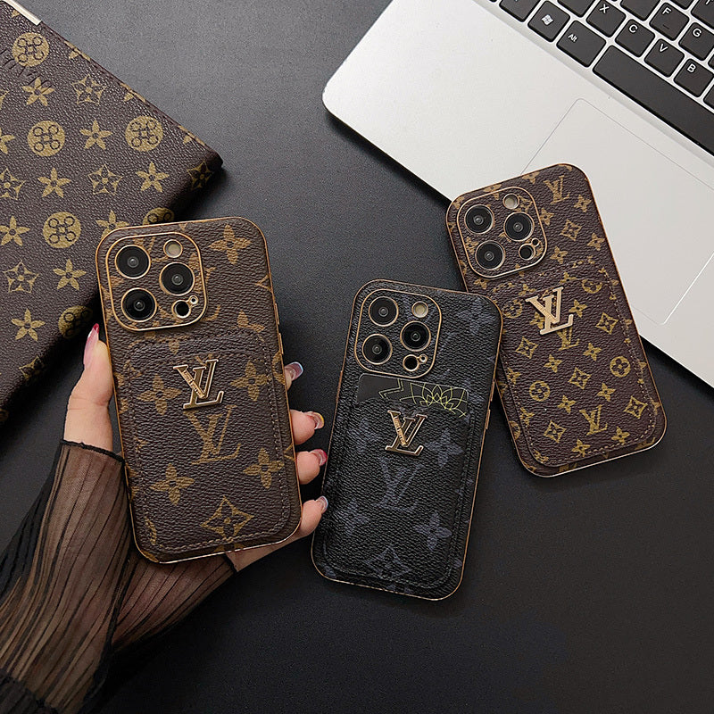 Classic Monogram iPhone Case With Card Holder -Big printing