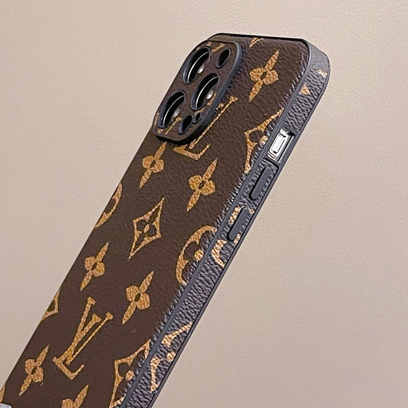 BROWN MONOGRAM CUSTOM SIDE iPhone Case
